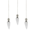Secret Cavity Pendulum - Clear Quartz, Silver Plated
