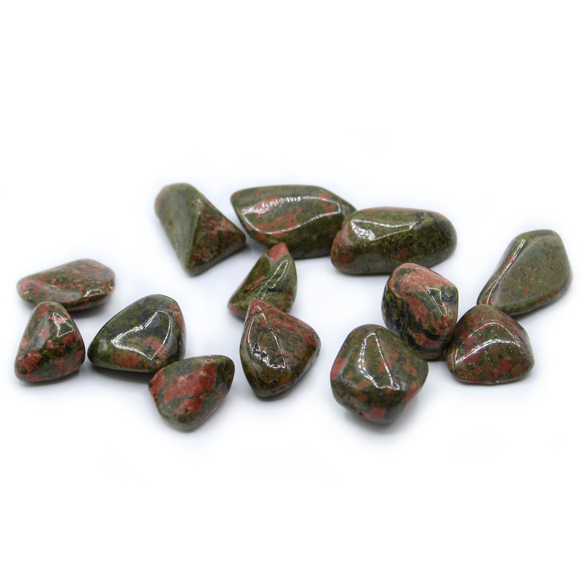 Pack of 24 Large Tumble Stones - Unakite