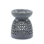 Moroccan Cutout Ceramic Oil Burner - Grey – view 2