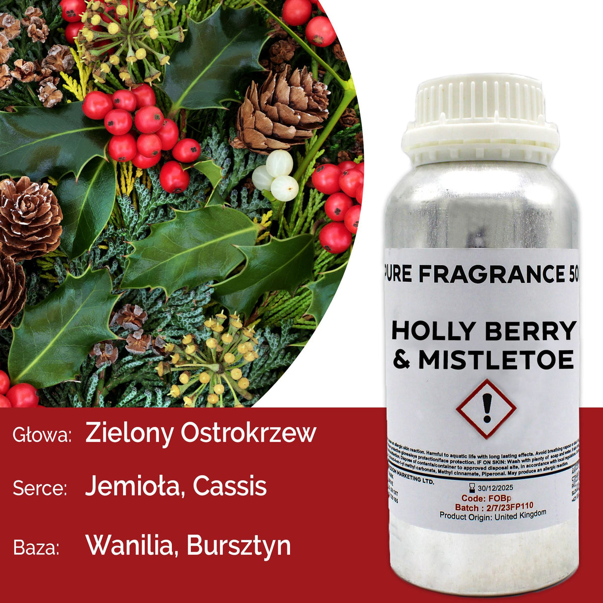 Holly Berry & Mistletoe Pure Fragrance Oil - 500ml – view 9