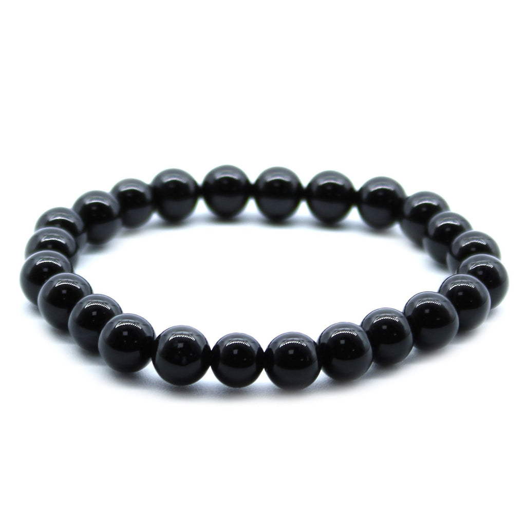 Power Bracelet - Black Agate Beads 8mm – view 2