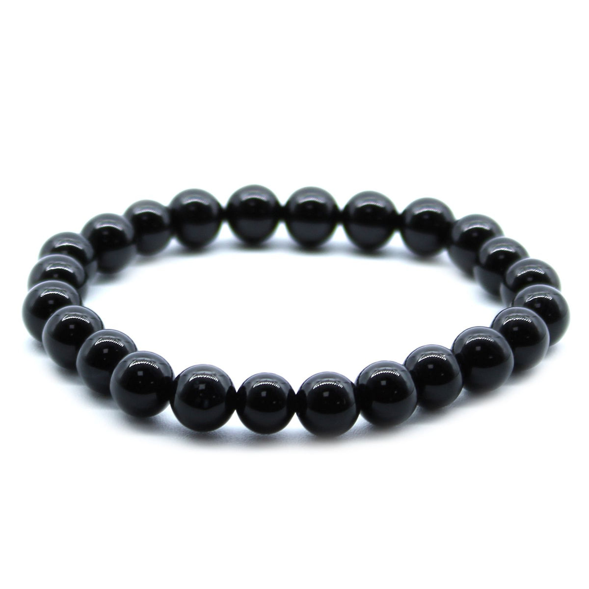 Power Bracelet - Black Agate Beads 8mm – view 2
