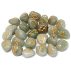 Green Aventurine Rune Set in Cotton Pouch – view 2