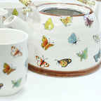 Ceramic Herbal Teapot Set with 6 Cups - Butterflies – view 3