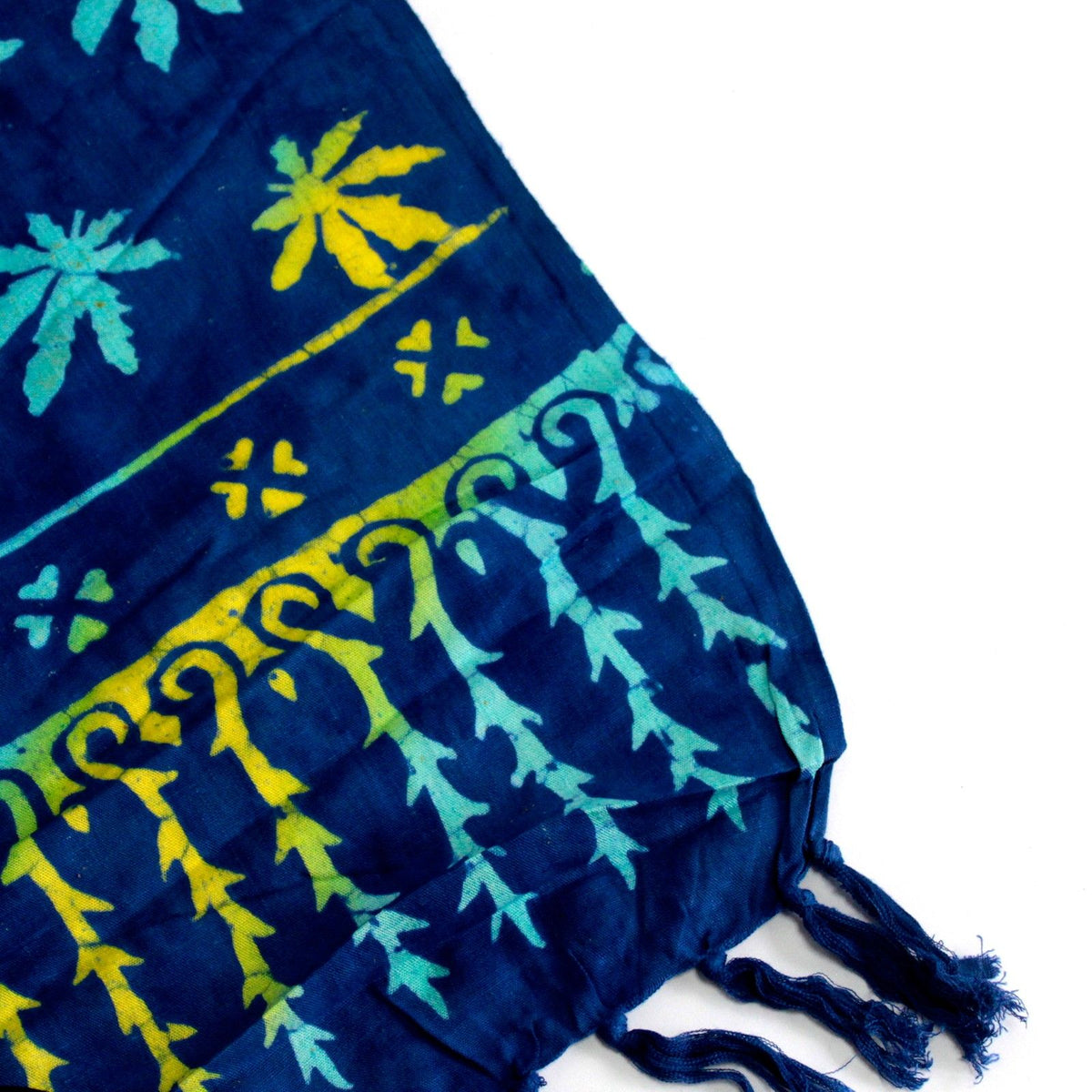 Bali Block Print Sarong - Tropical Leaves - 155x120cm – view 9