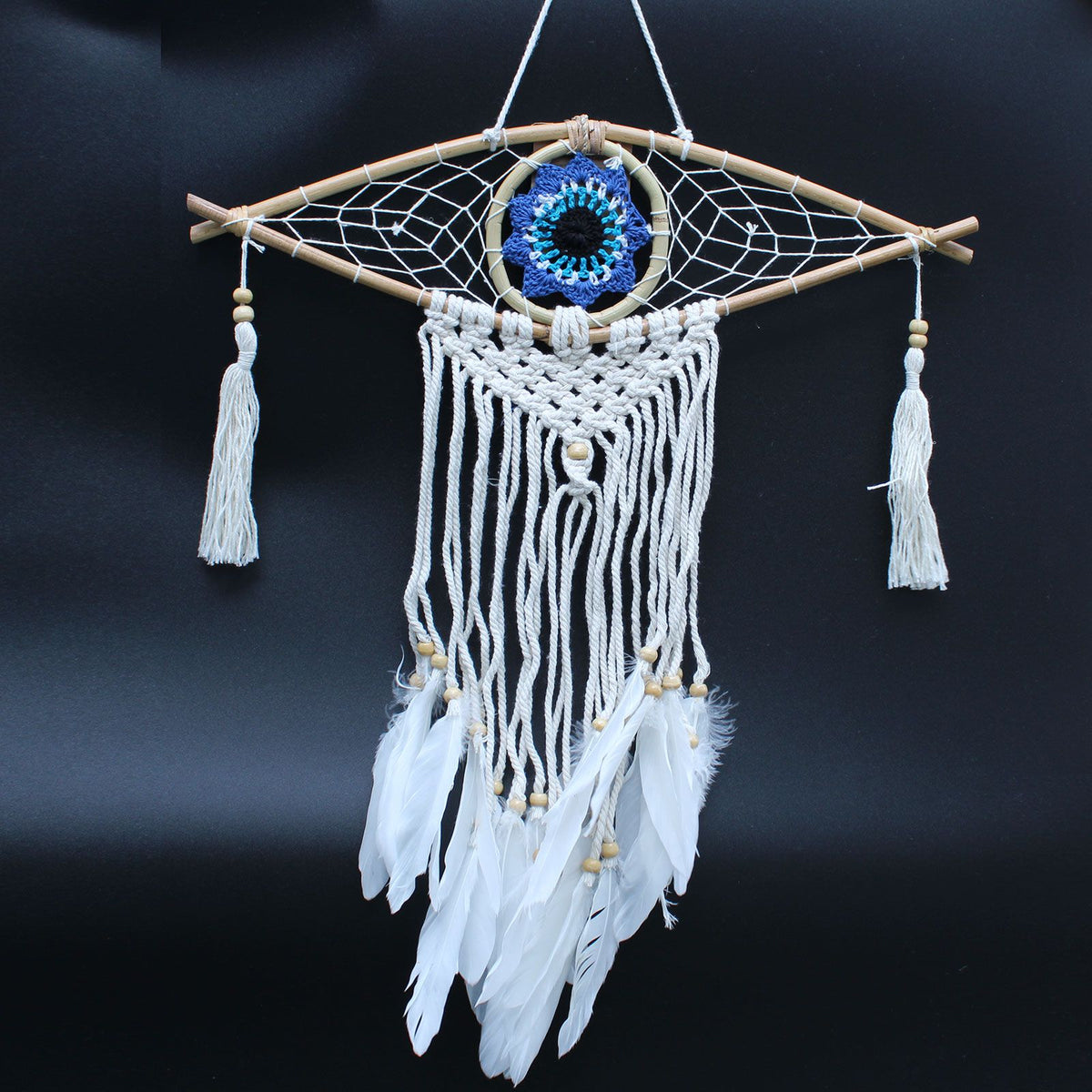 Small Macrame Eye Dream Catcher - Assorted Colours – view 10