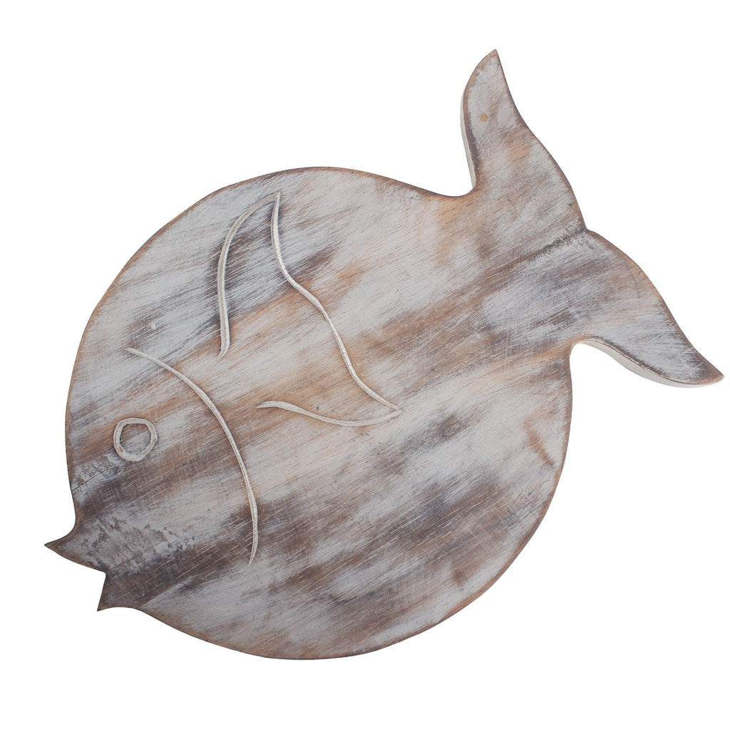 Albasia Wood Fish Stand - Whitewash – view 2