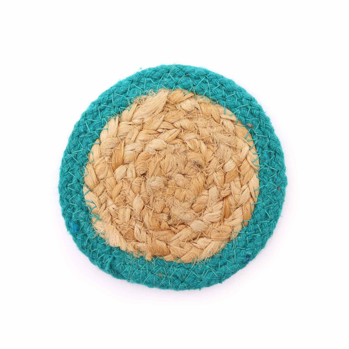 Jute & Cotton Coasters, Mixed Colours, Set of 6 – view 3