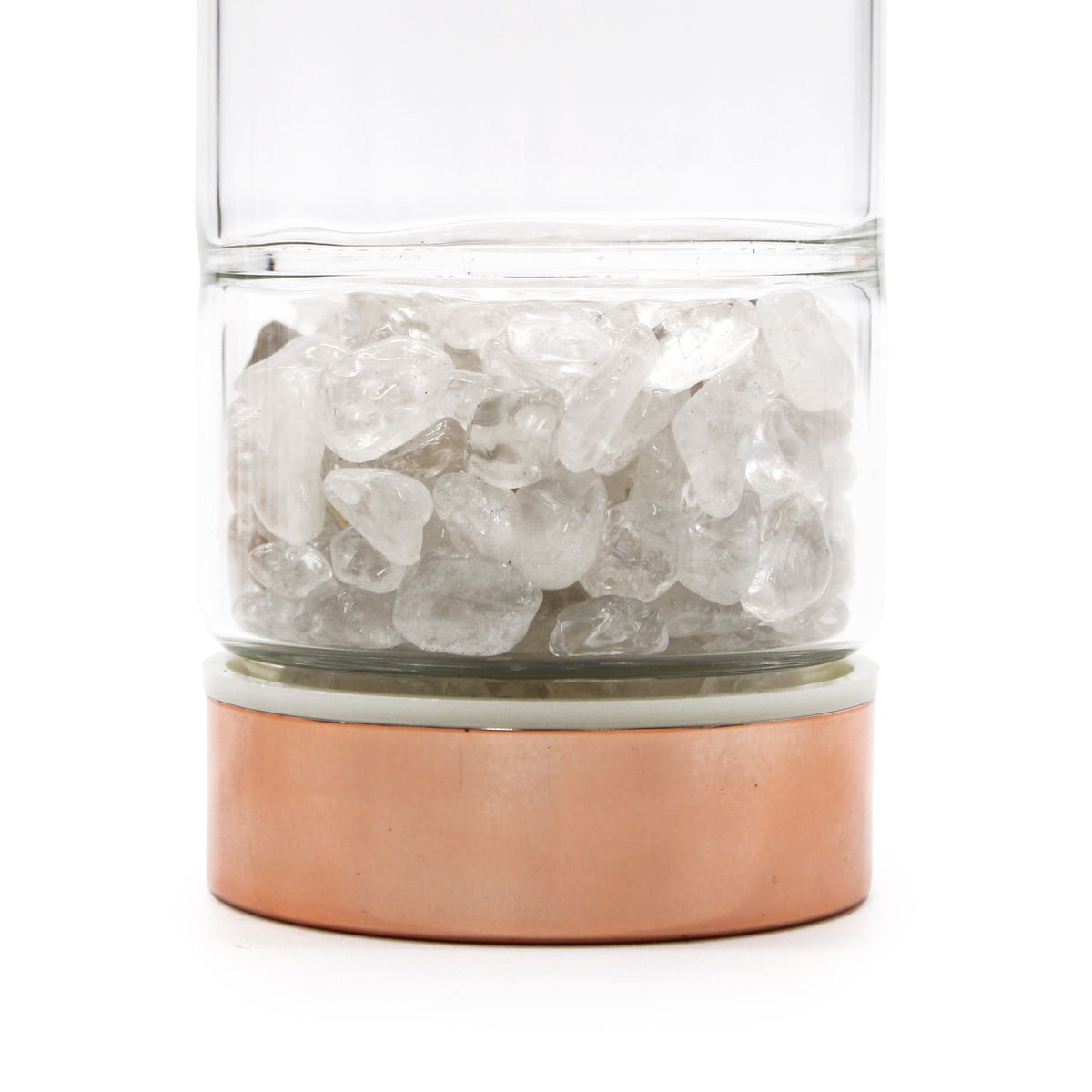 Crystal Glass Tea Infuser Bottle - Rose Gold - Rock Quartz – view 2