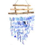 Recycled Glass Wind Chime - Three Sticks, All Blue