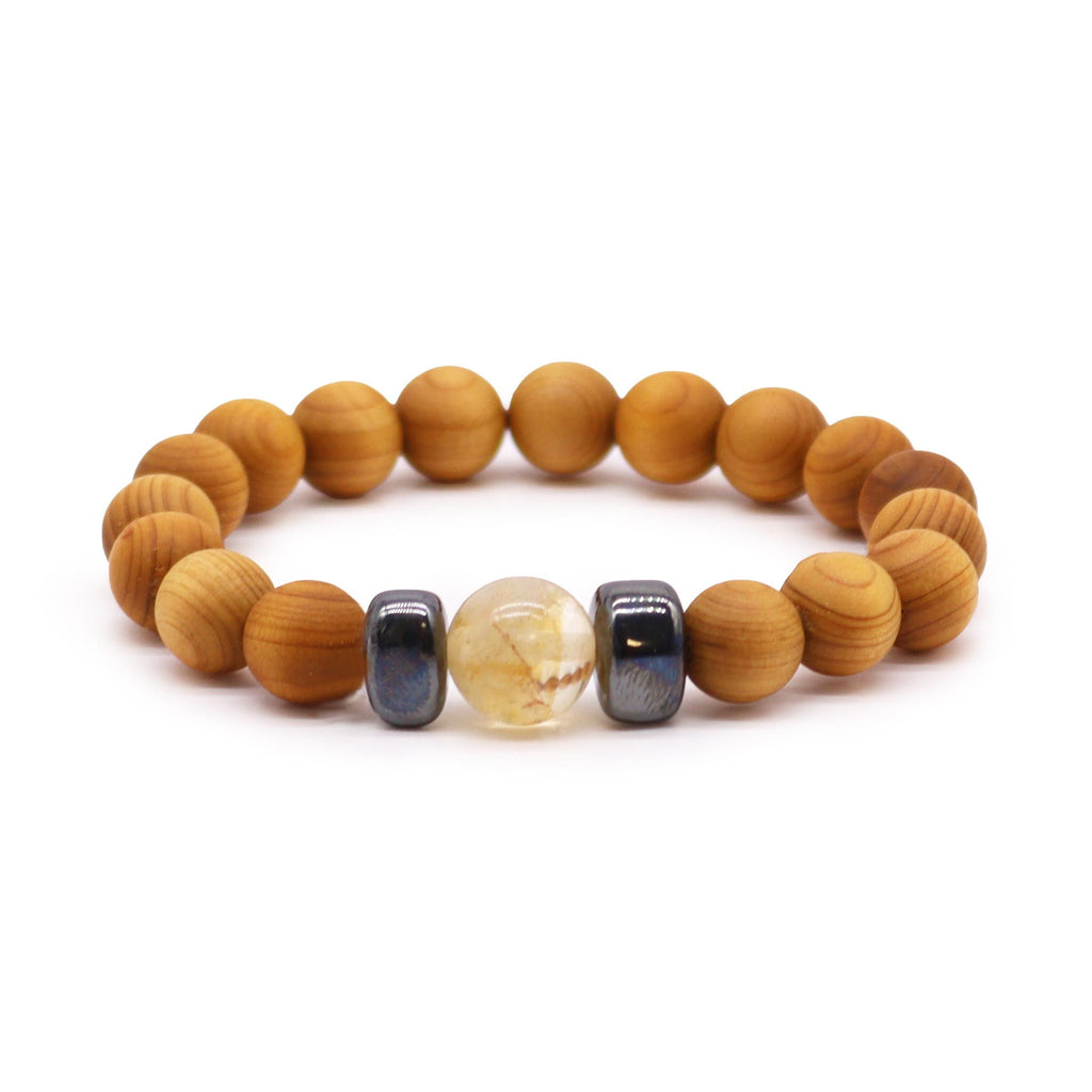 Cedarwood Solar Plexus Chakra Bangle with Citrine – view 3