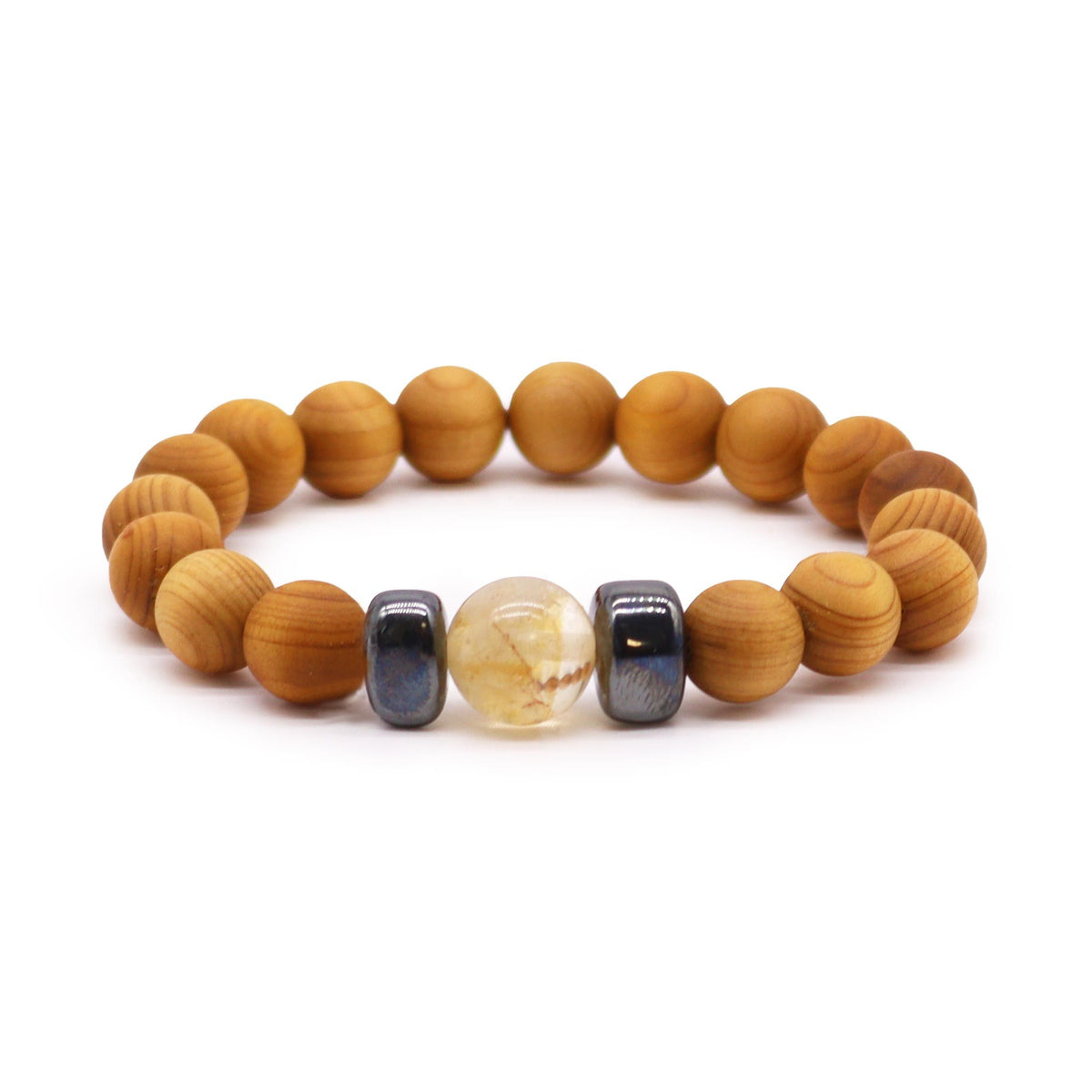 Cedarwood Solar Plexus Chakra Bangle with Citrine – view 3