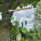 Recycled Glass Bottle Wind Chime - Assorted Colours – view 3
