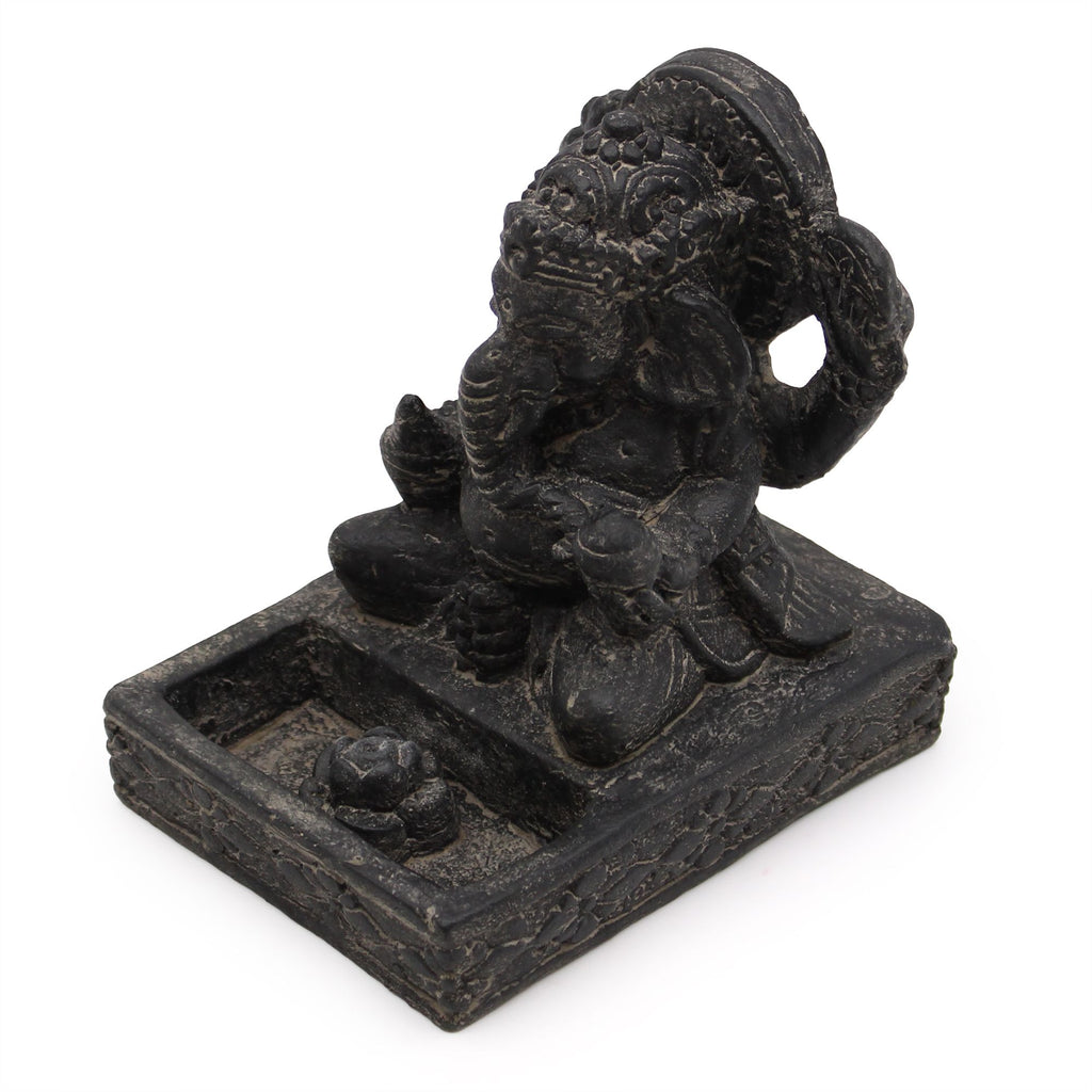 Feng Shui Ganesh Incense Burner in Black Antique – view 3
