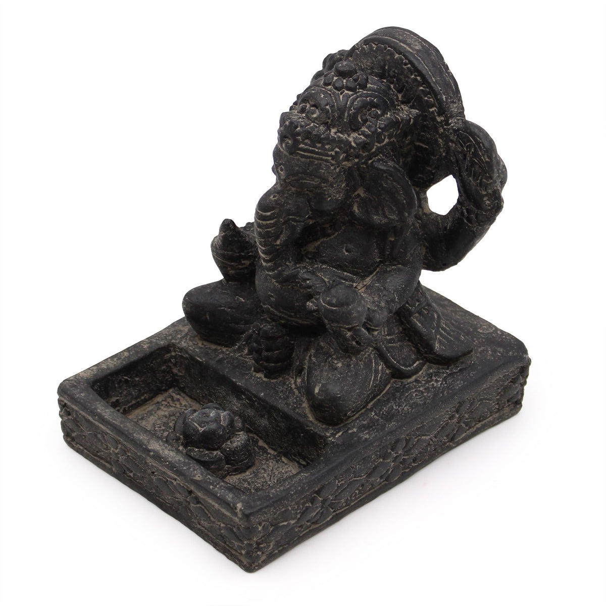 Feng Shui Ganesh Incense Burner in Black Antique – view 3