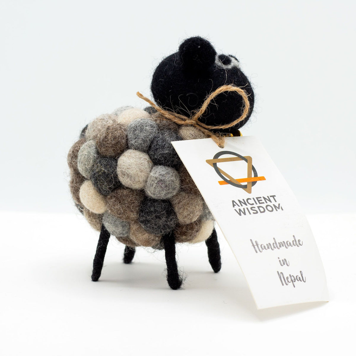 Little Felt Sheep Figure - Multi Greys, 12 x 8 cm – view 3