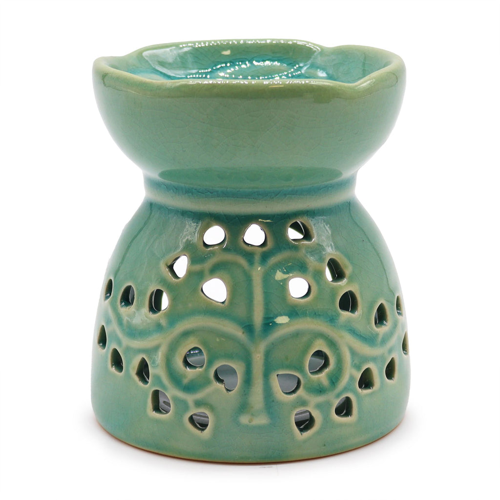 Tree of Life Ceramic Oil Burner - Blue – view 6