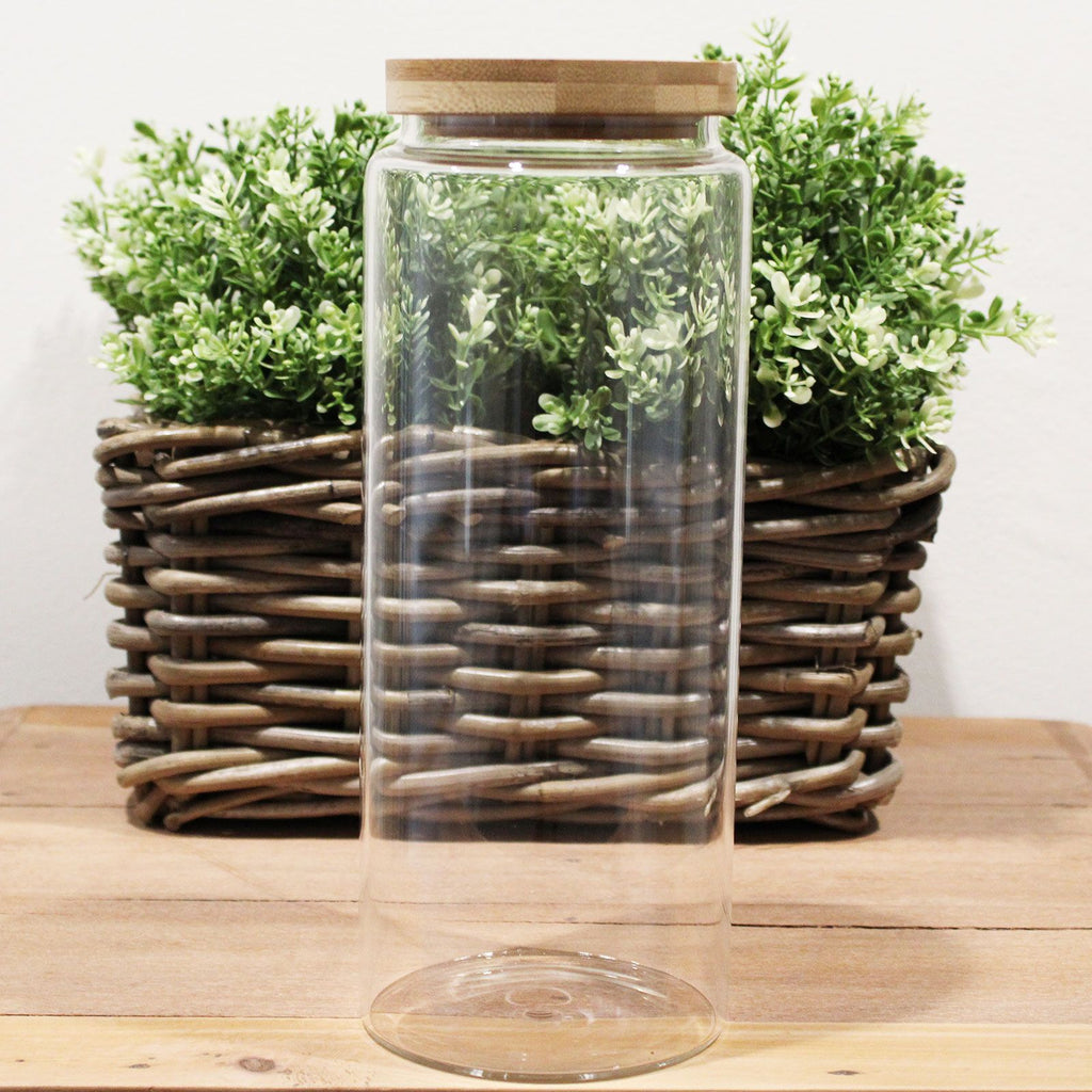 Cottage Glass Storage Jar with Bamboo Lid - 25 cm – view 5