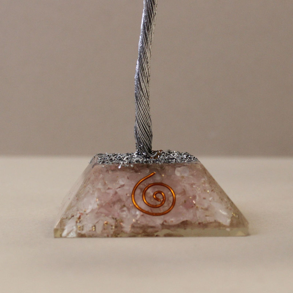 Rose Quartz Gemstone Tree with Orgonite Base - 160 Stone – view 3