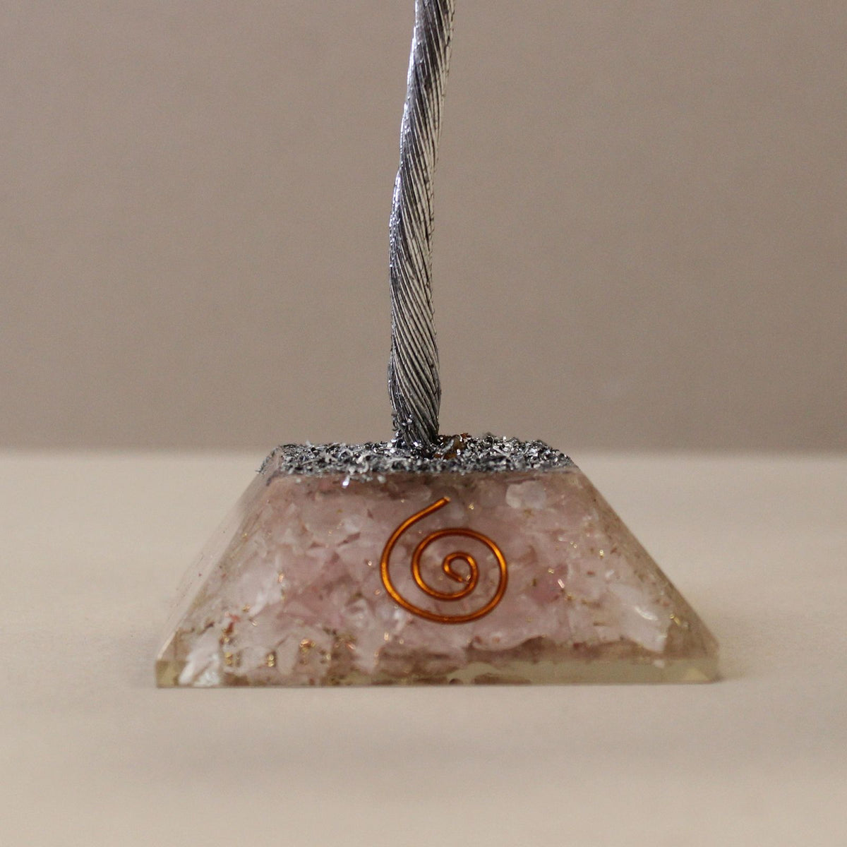 Rose Quartz Gemstone Tree with Orgonite Base - 160 Stone – view 3