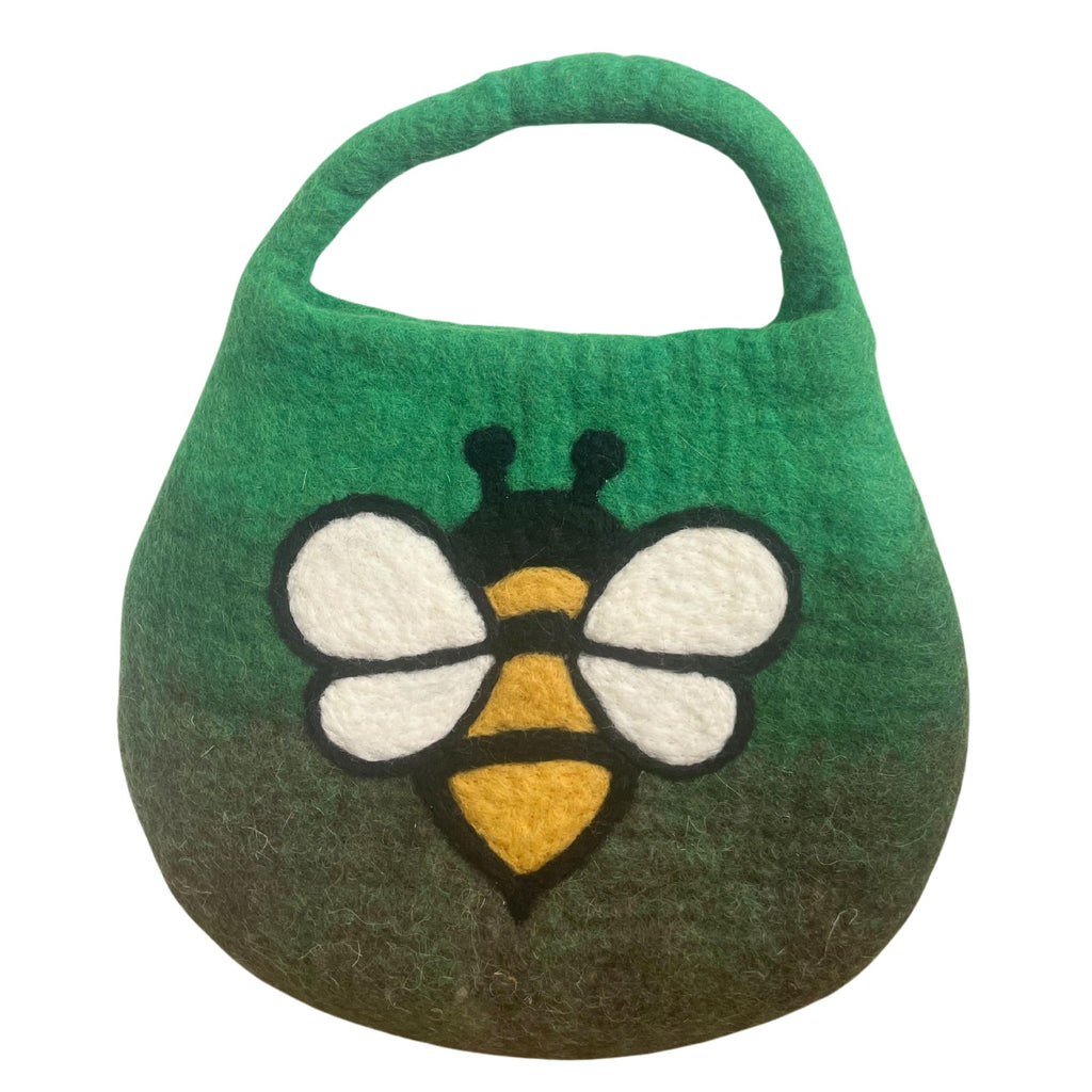 Water Felted Bee Bag - Garden Greens, One Handle – view 3