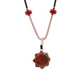 Carnelian Sun Face Cord Necklace Pendant