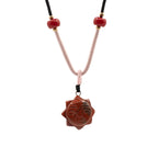 Carnelian Sun Face Cord Necklace Pendant