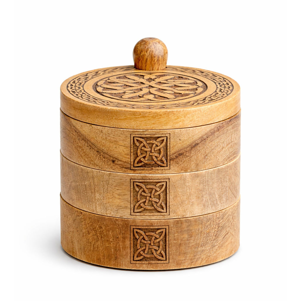 Celtic Carved 3 Tier Revolving Box – view 2