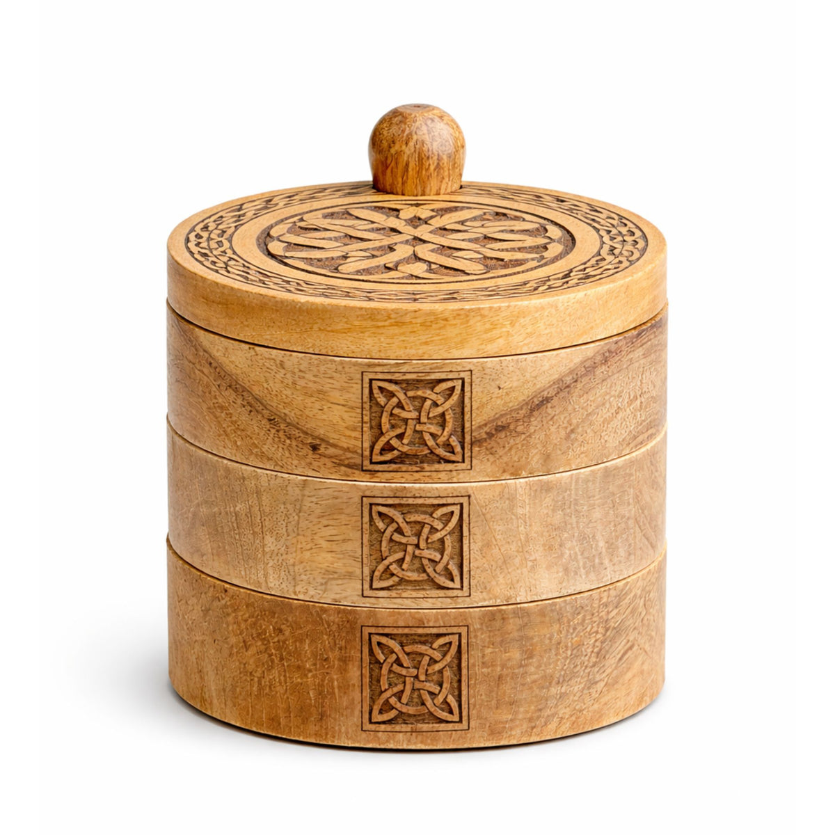 Celtic Carved 3 Tier Revolving Box – view 2