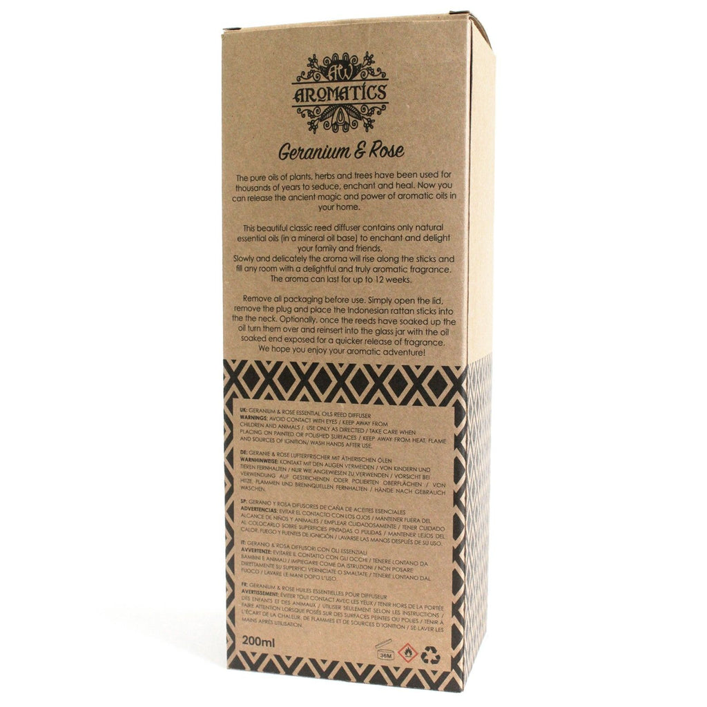 Geranium and Rose Essential Oil Reed Diffuser 200ml – view 2