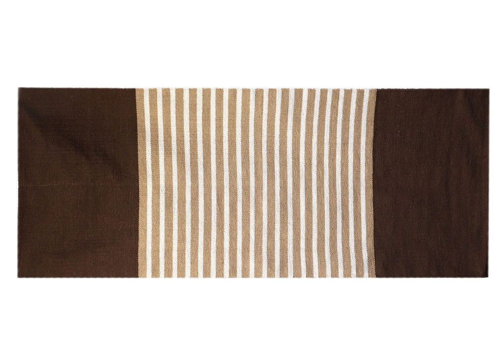 Indian Cotton Rug - Dark Brown/Beige - 70x171cm – view 7