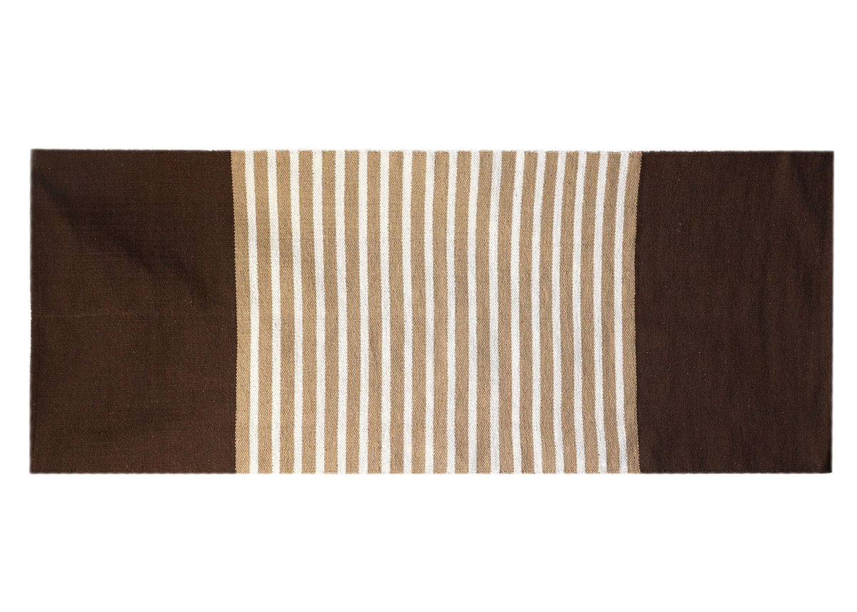 Indian Cotton Rug - Dark Brown/Beige - 70x171cm – view 7