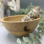 Wooden Ritual Offering Bowl - Three Moons - 14x7cm – view 2