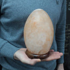 Himalayan Salt Lamp Egg on Wooden Base – view 3