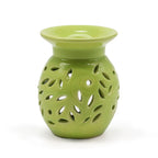 Floral Ceramic Oil Burner - Lime – view 2
