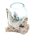 Molten Glass Bowl on Whitewash Wood - Medium