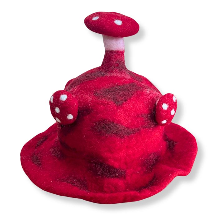 Felted Wool Mushroom Hat - Rush To The Head Red