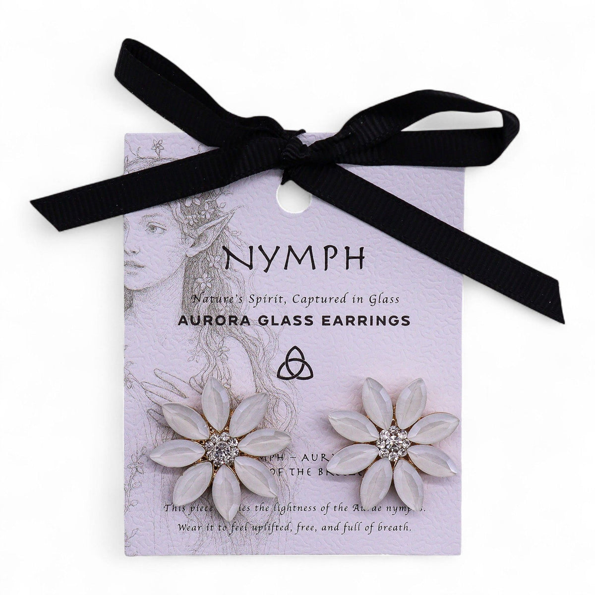 Nymph Pearl Flowers Vintage Glass Earrings – view 3