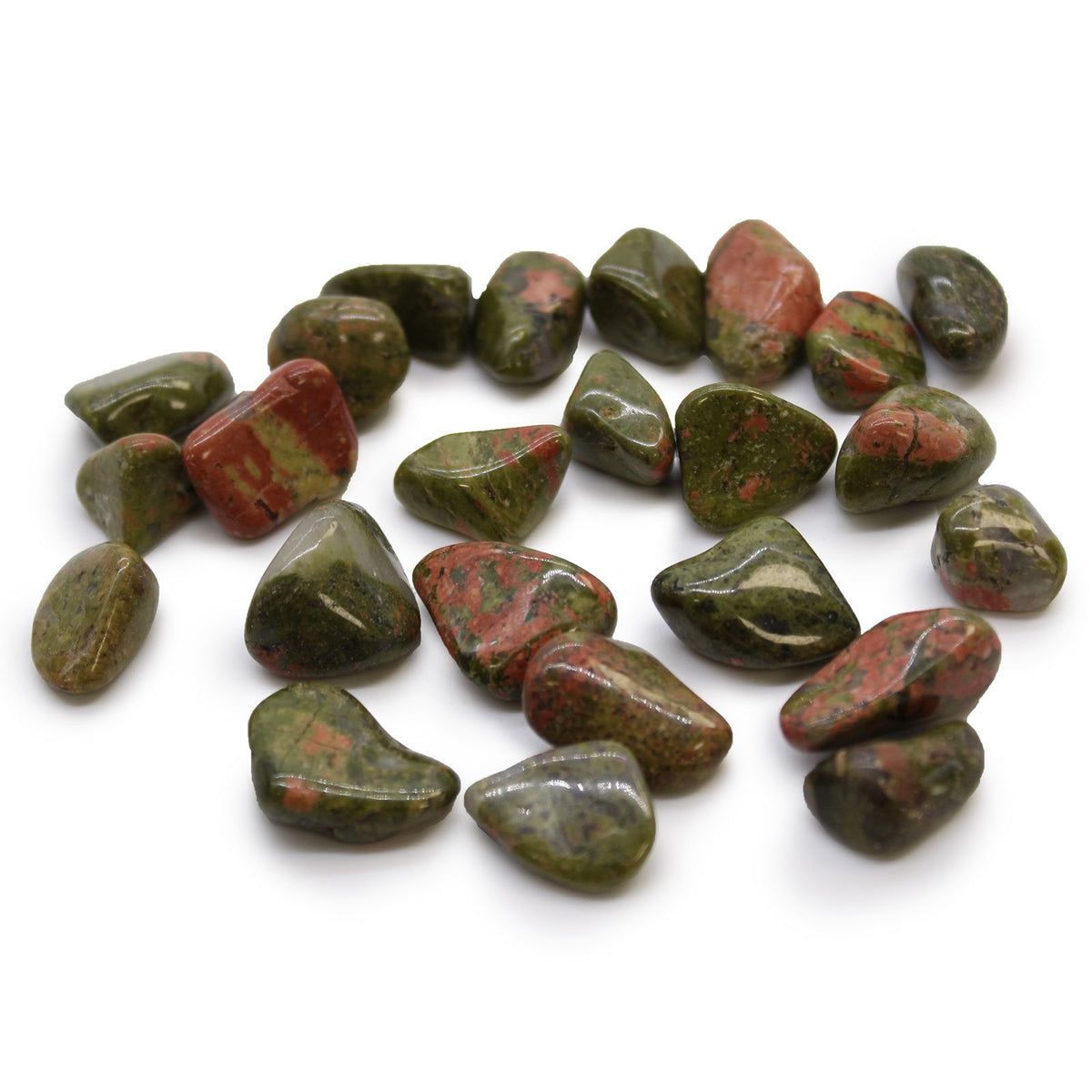 Bag of 24 Small African Unakite Tumble Stones – view 2
