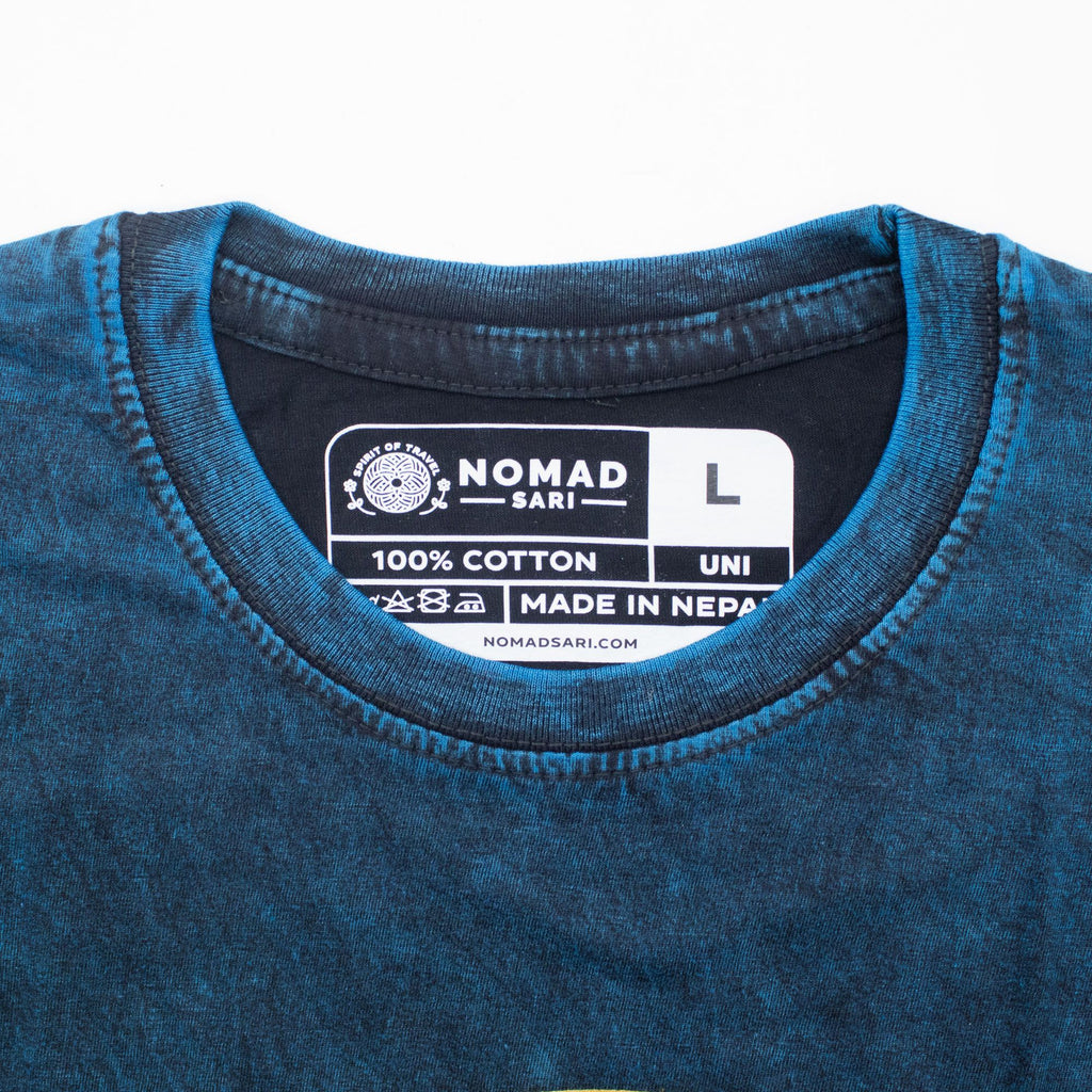 Nomad Sari Stonewashed T-Shirt - Stay Wild Moon Child - Blue - Large – view 4