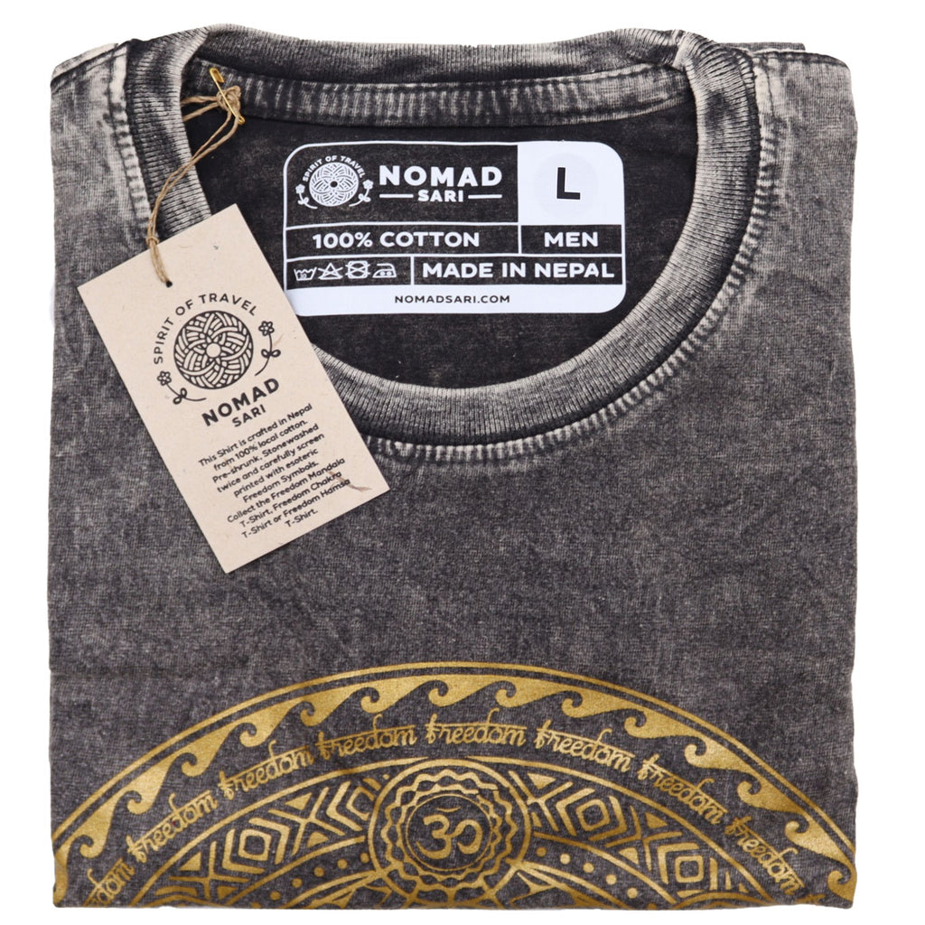 Nomad Sari Stonewashed T-Shirt - Chakra - Dark Grey - Large