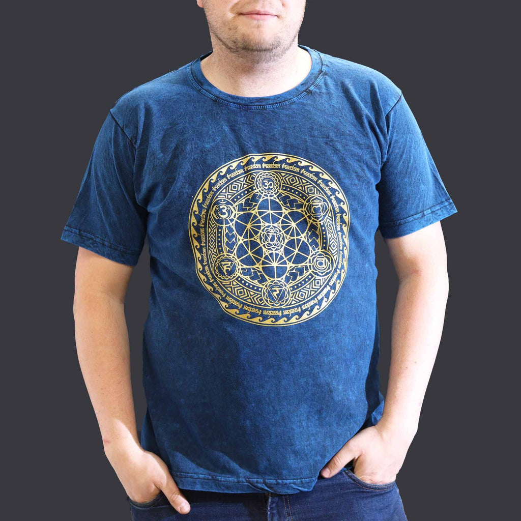 Nomad Sari Stonewashed T-Shirt - Chakra - Blue - XL – view 2