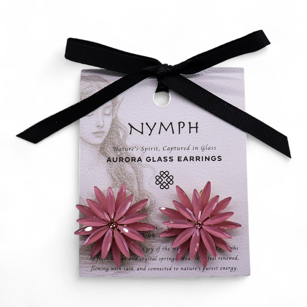 Soft Pink Vintage Glass Flowers Earrings – view 3