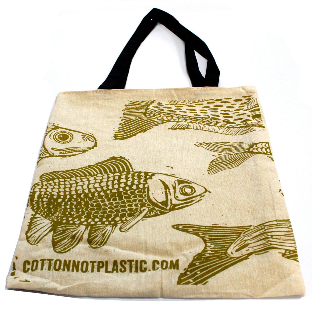 Large Reversible Cotton Bag 38x42cm - Sea-Life Print – view 4