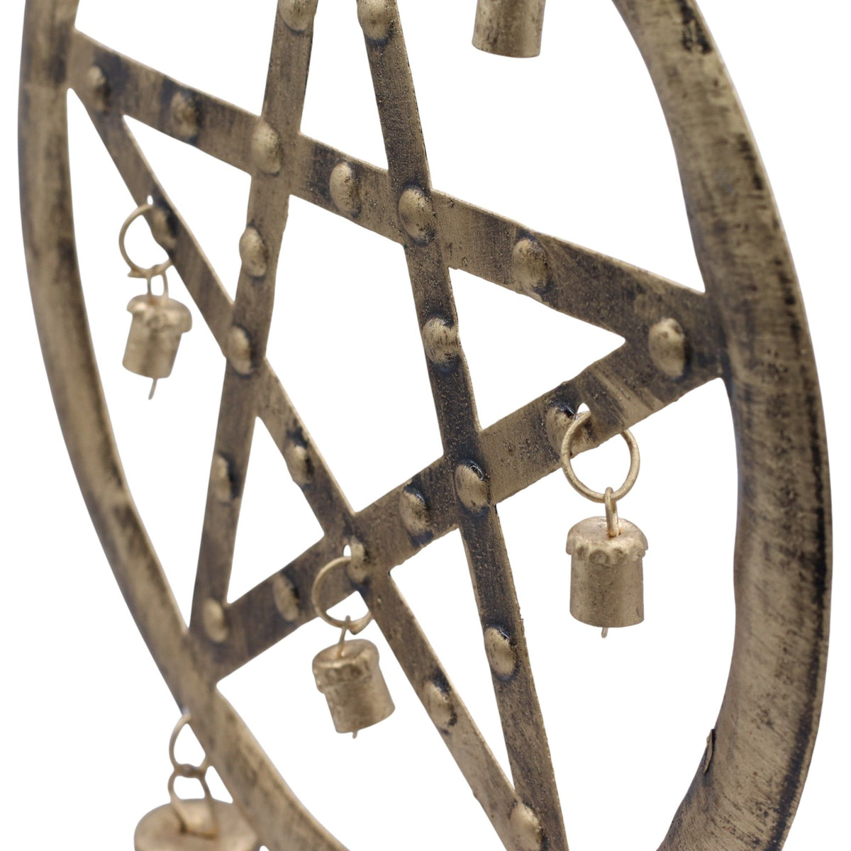 Iron Pentagon Wind Chime with Cow Bells, 25x49cm – view 7