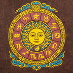 Nomad Sari Stonewashed T-Shirt - Sun & Zodiac - Brown - Small