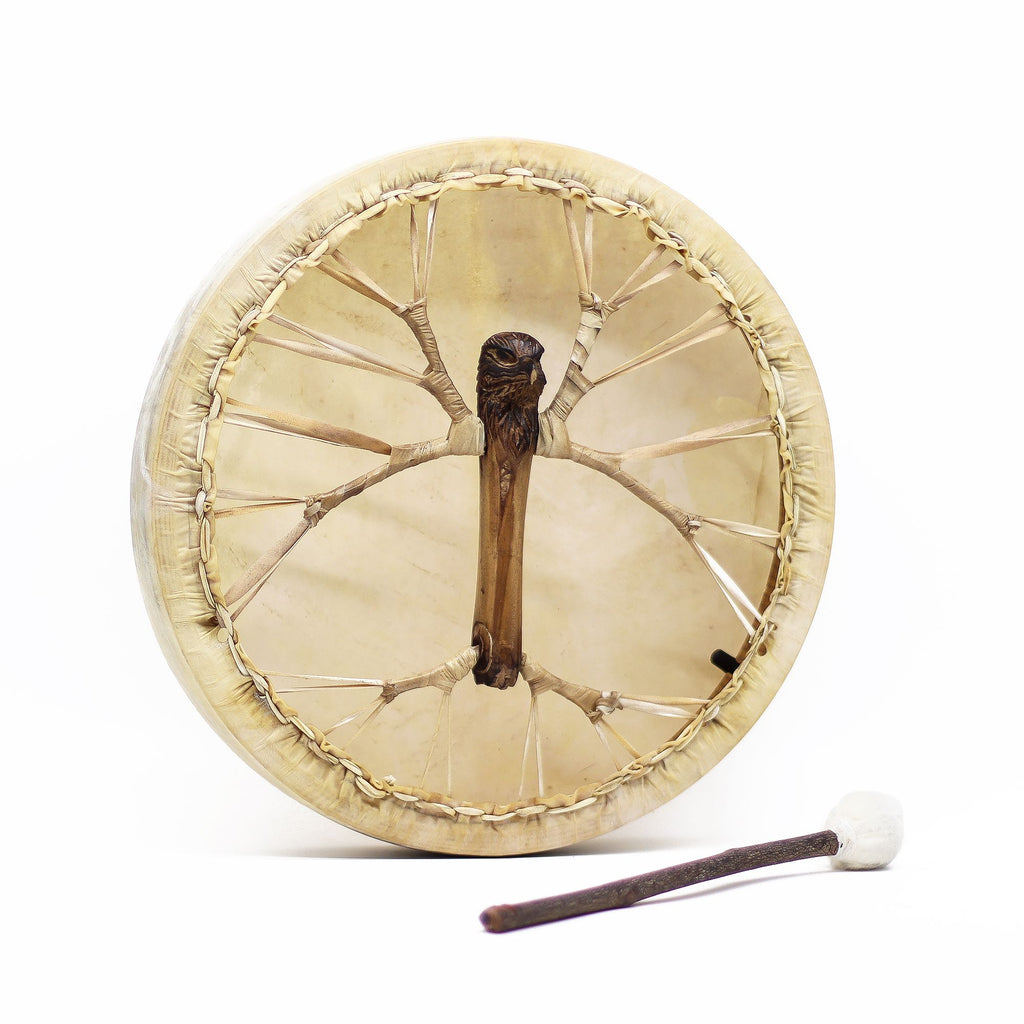 Spirit of the Eagle Shaman Drum with Carved Beater - 40cm – view 4
