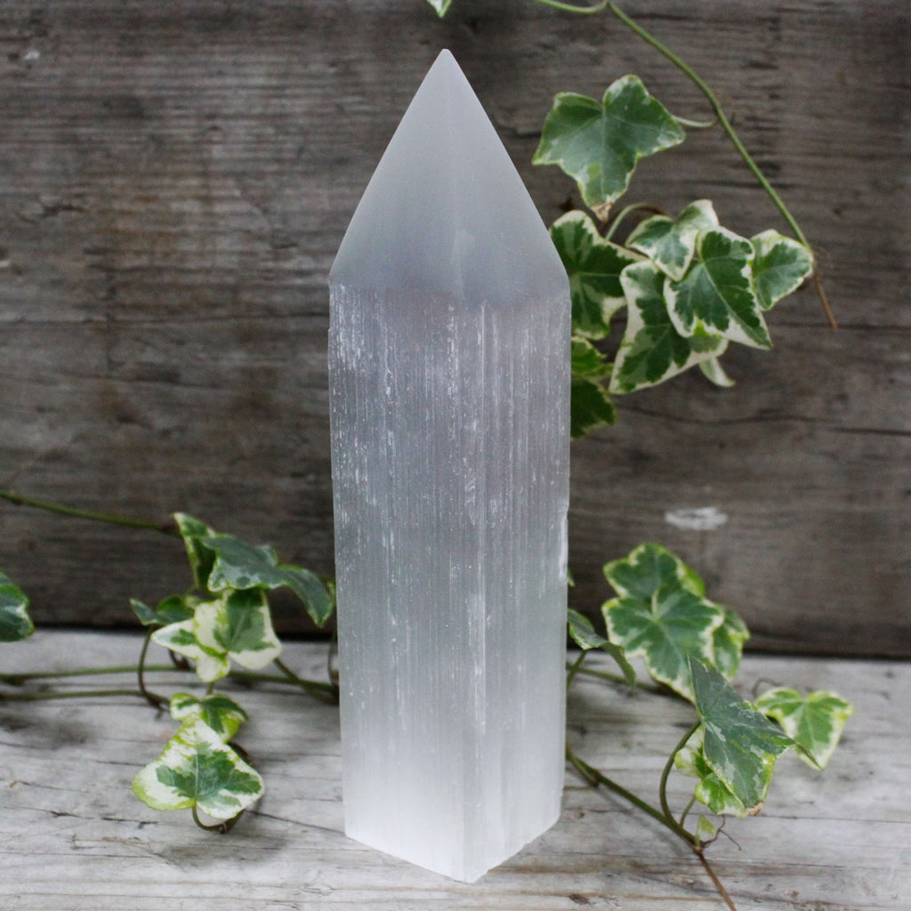 Selenite Pencil Point Tower - 20 cm – view 5