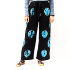 Japanese Style Lounge Pants - Black and Blue Tie-Dye - L – view 3