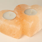 Double Heart Himalayan Salt Candle Holder, 1 kg – view 5